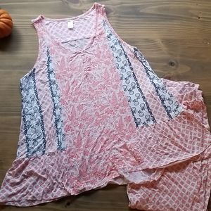 Women's New Direction Coral & Navy Pajama Set